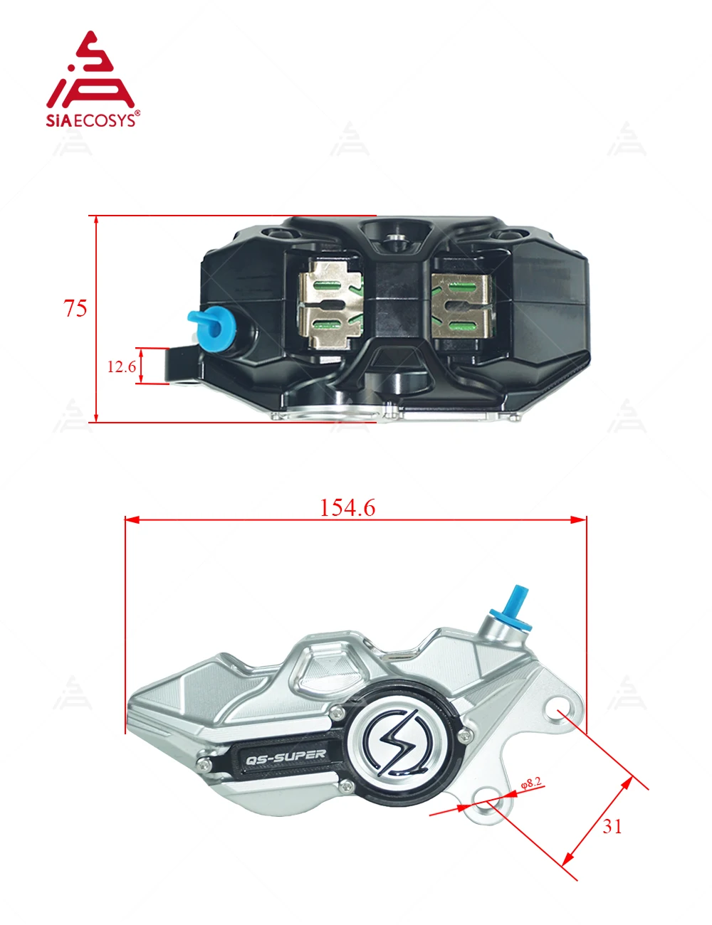 طقم مكابح QS بأربعة مكابس من ا - مراجعة Forged Front Brake Caliper 4 Piston وسعره